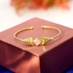 Gold Plated Opal Stone Sterling Silver Cuff bracelet