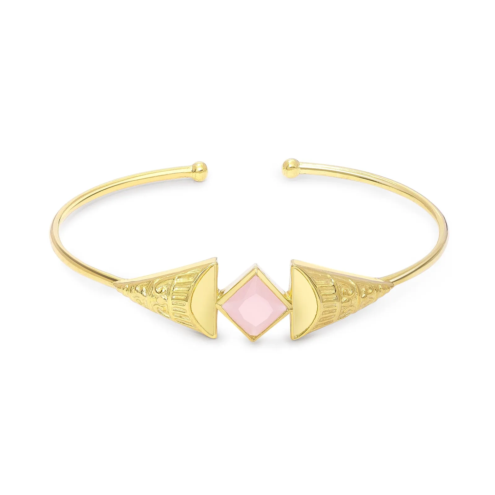 Gold Plated Opal Stone Sterling Silver Cuff bracelet