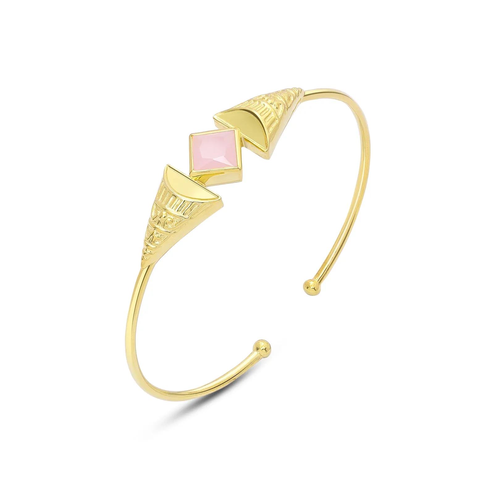 Gold Plated Opal Stone Sterling Silver Cuff bracelet