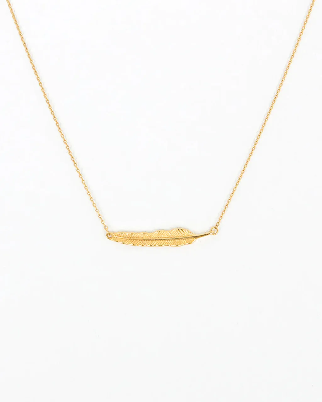 Grace and Lace Feather Necklace - Gold
