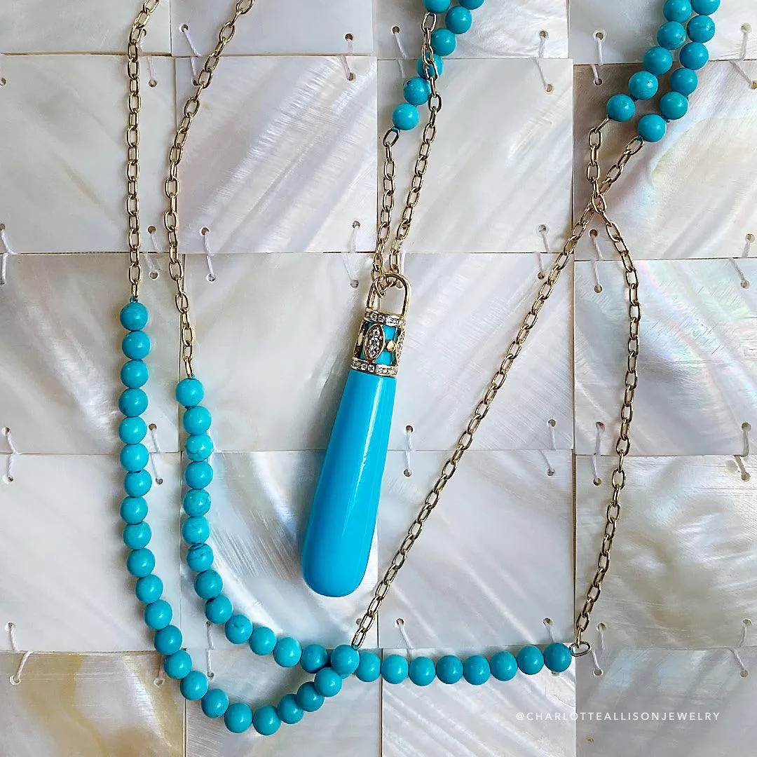 Grande Bead Station Chain in Turquoise
