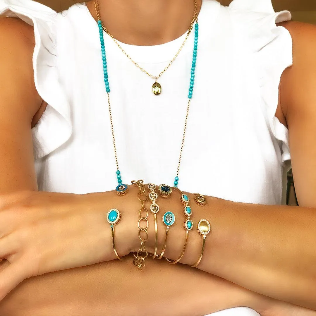 Grande Bead Station Chain in Turquoise
