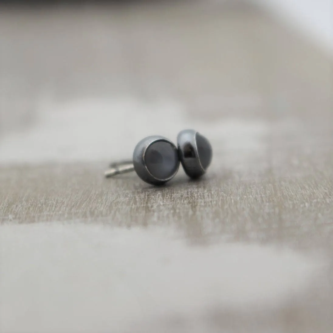 Gray Moonstone 6mm Earrings