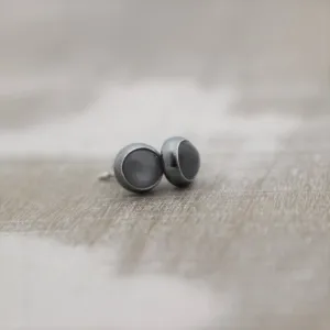 Gray Moonstone 6mm Earrings