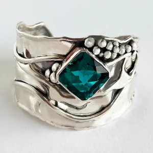 Green Amethyst is Sterling Silver Cuff