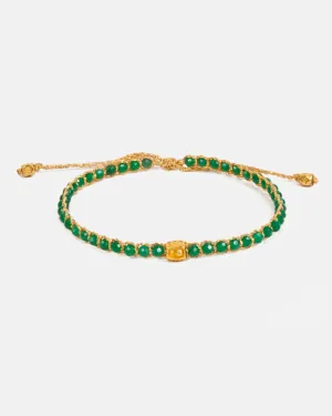 Green Emerald New Agate Bracelet | Gold
