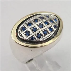 Hadar Designers Ring 9k Yellow Gold 925 Silver White Zircon Handmade 7,8,9,10(MS