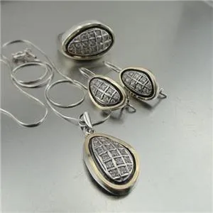 Hadar Designers Ring 9k Yellow Gold 925 Silver White Zircon Handmade 7,8,9,10(MS