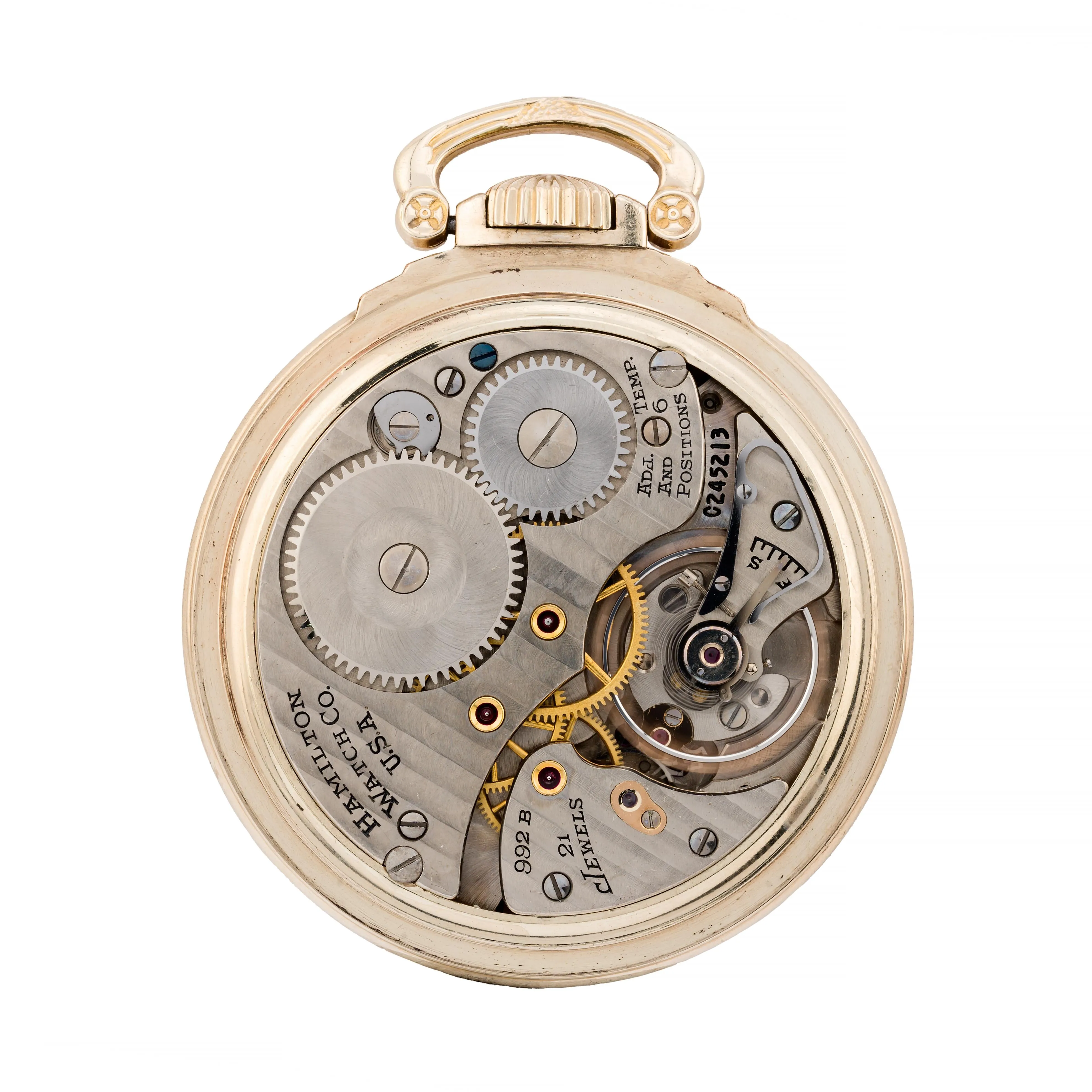 Hamilton Railroad 992B 21 Jewel Yellow Gold Filled Pocket Watch C. 1948