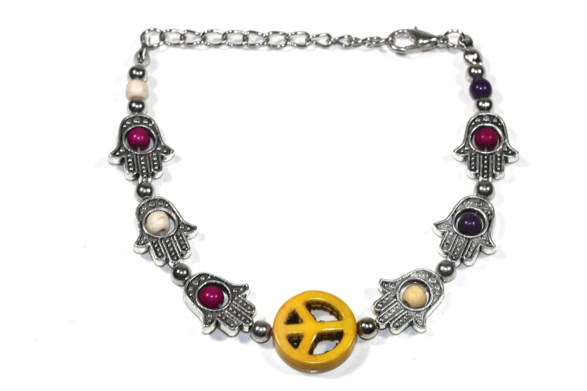 Hamsa Hands & Peace Bracelet