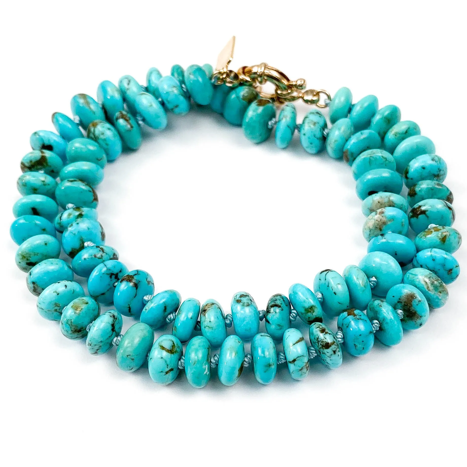 Hand-Knotted Arizona Kingman Turquoise Necklace