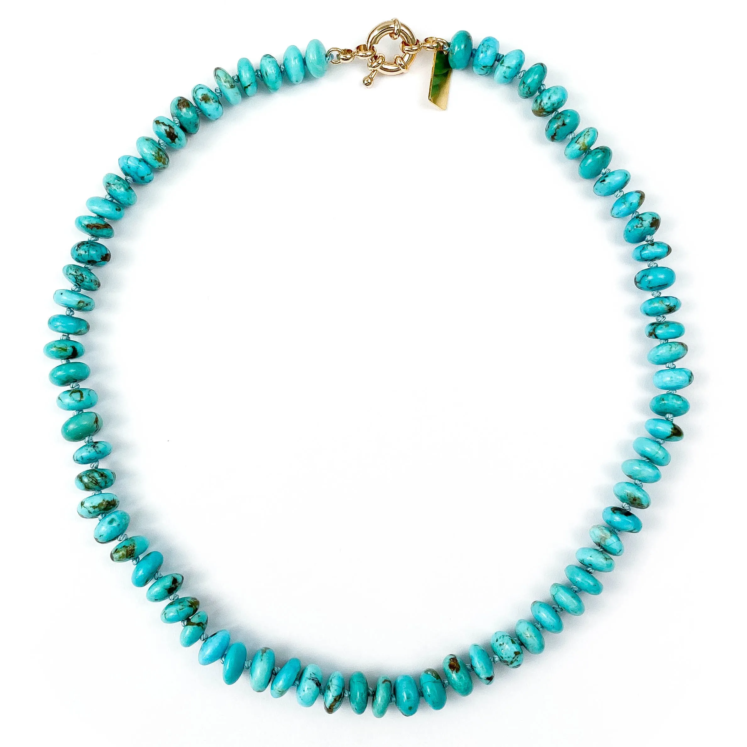 Hand-Knotted Arizona Kingman Turquoise Necklace