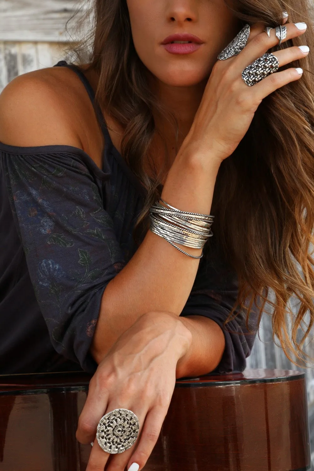 Handmade Sterling Silver Stacking Bracelets Cuff