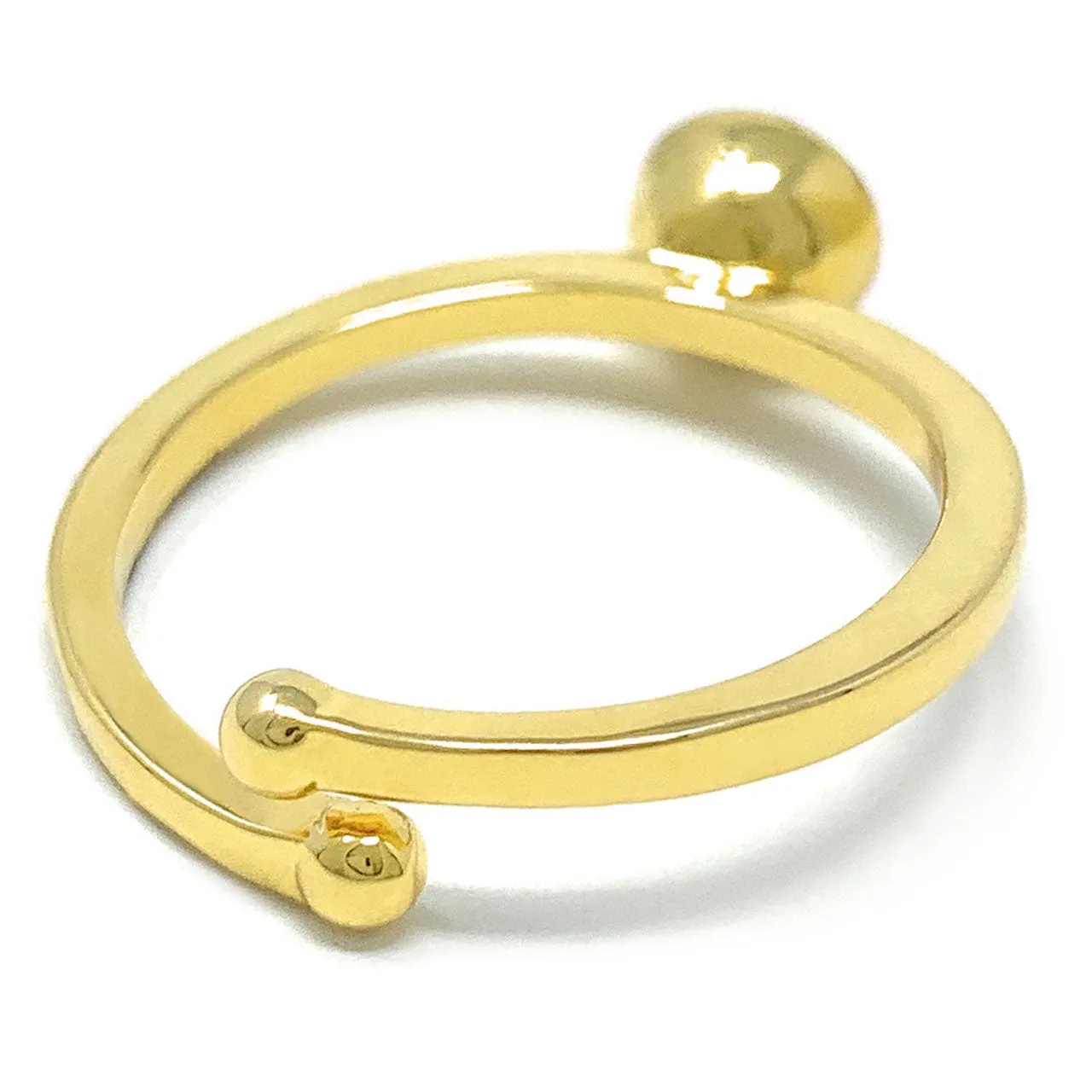 Harley Adjustable Ring with Black Diamond Round Crystals from Swarovski Gold Plated