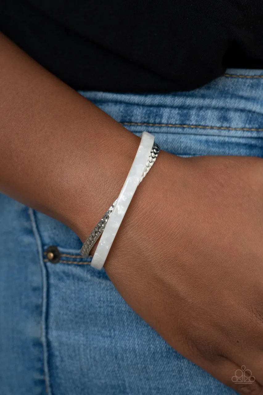 HAUTE on the Trail White Paparazzi Bracelet