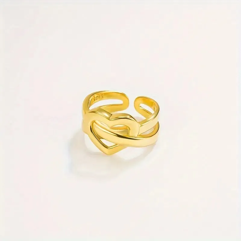 Heart Interwind Adjustable Ring Gold Plated AR55