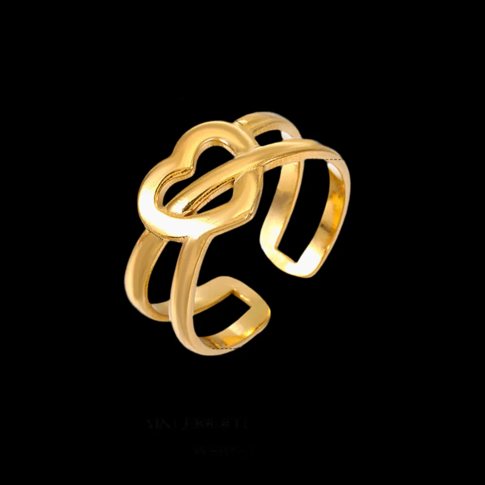 Heart Interwind Adjustable Ring Gold Plated AR55