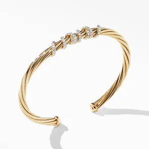 Helena Center Station Bracelet in 18K Yellow Gold with Diamonds, Size Medium