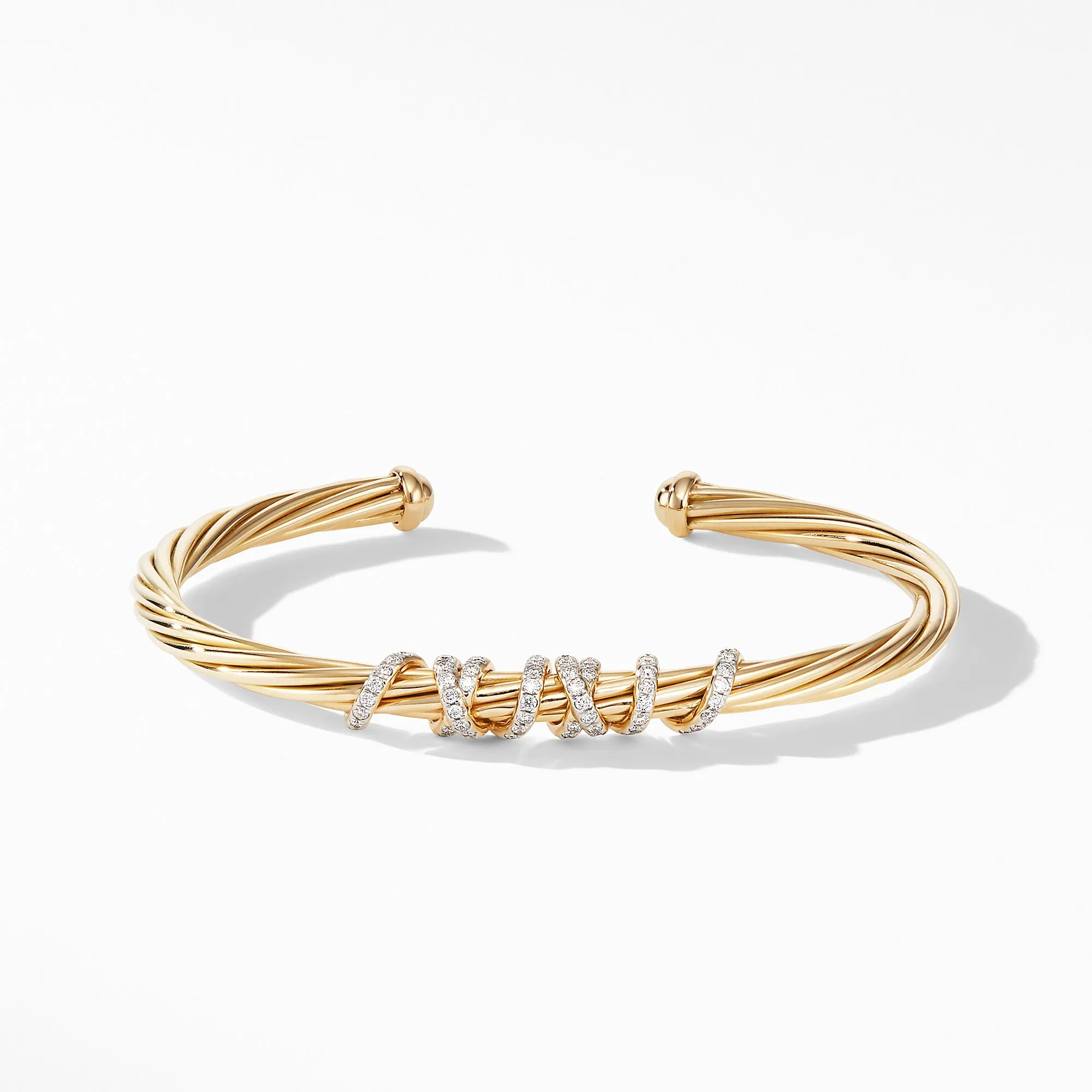 Helena Center Station Bracelet in 18K Yellow Gold with Diamonds, Size Medium