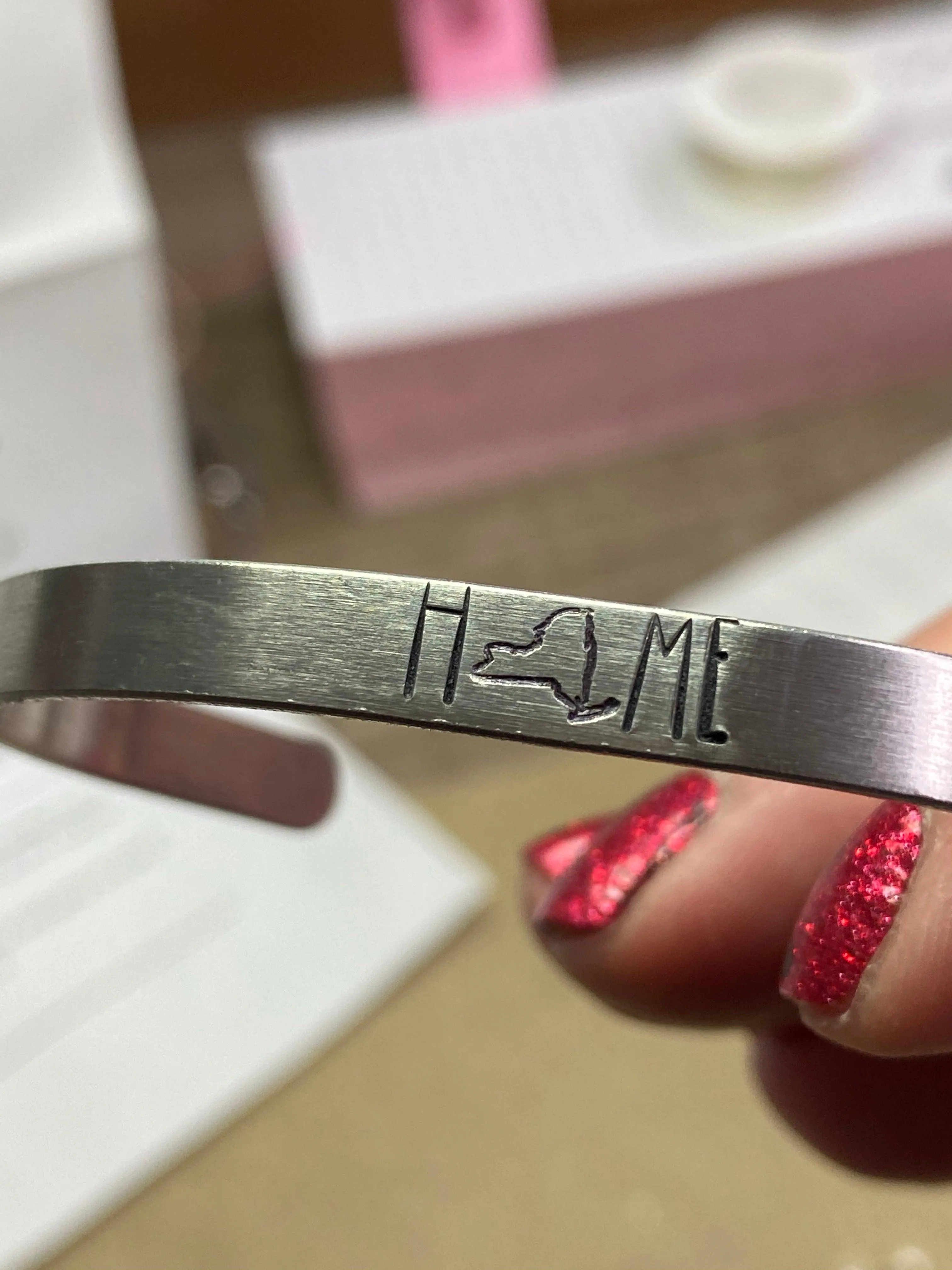 Home Cuff bracelets, State cuff bracelets, Massachusetts