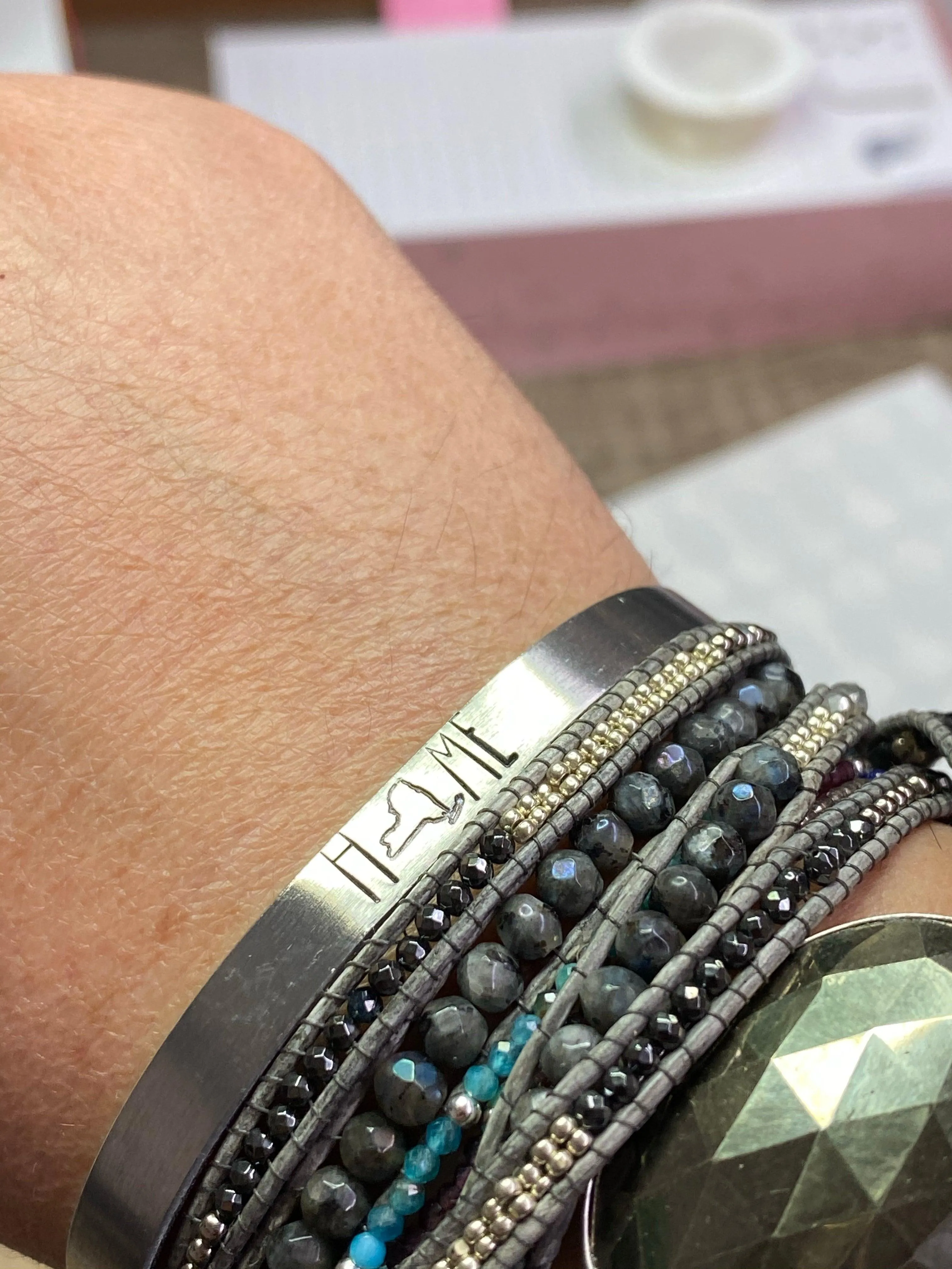 Home Cuff bracelets, State cuff bracelets, Massachusetts