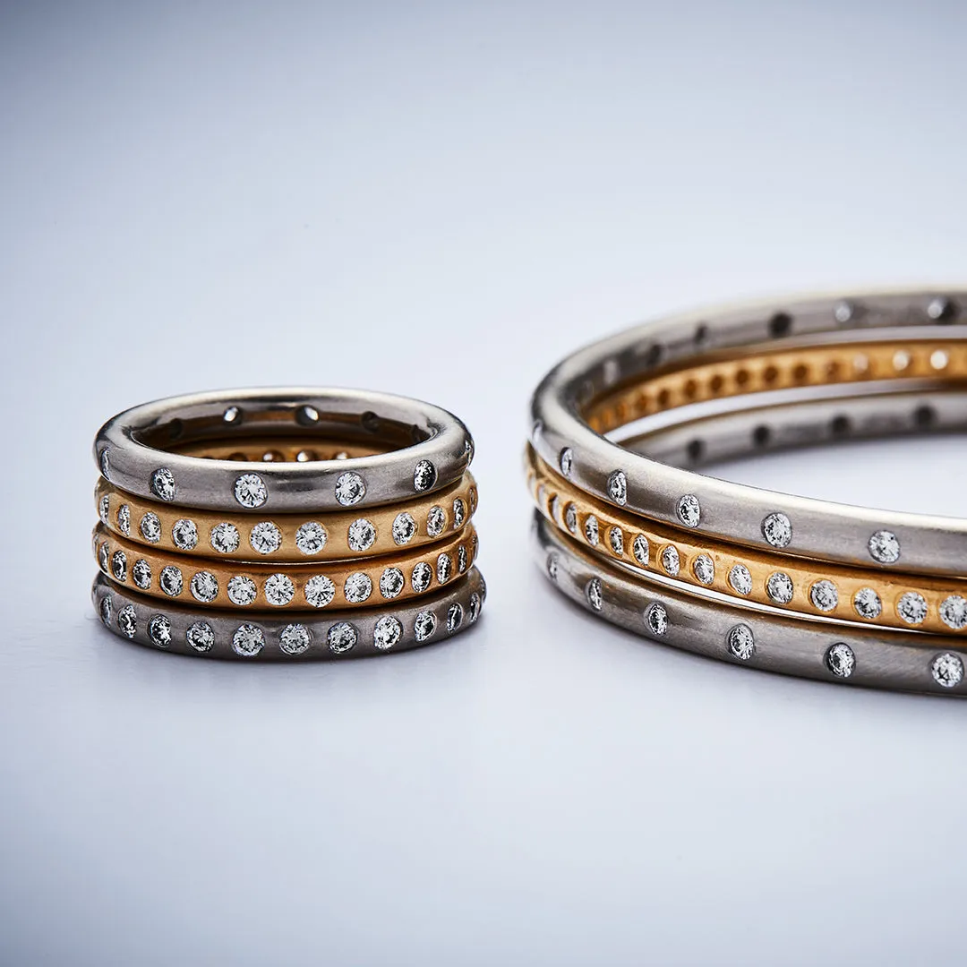 Hoopstock "Round" Diamond Band in 20K Peach Gold- 3mm