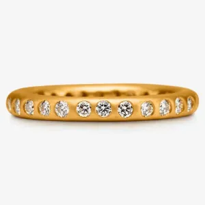 Hoopstock  "Round" Diamond Band in 22K Apricot Gold- 3mm