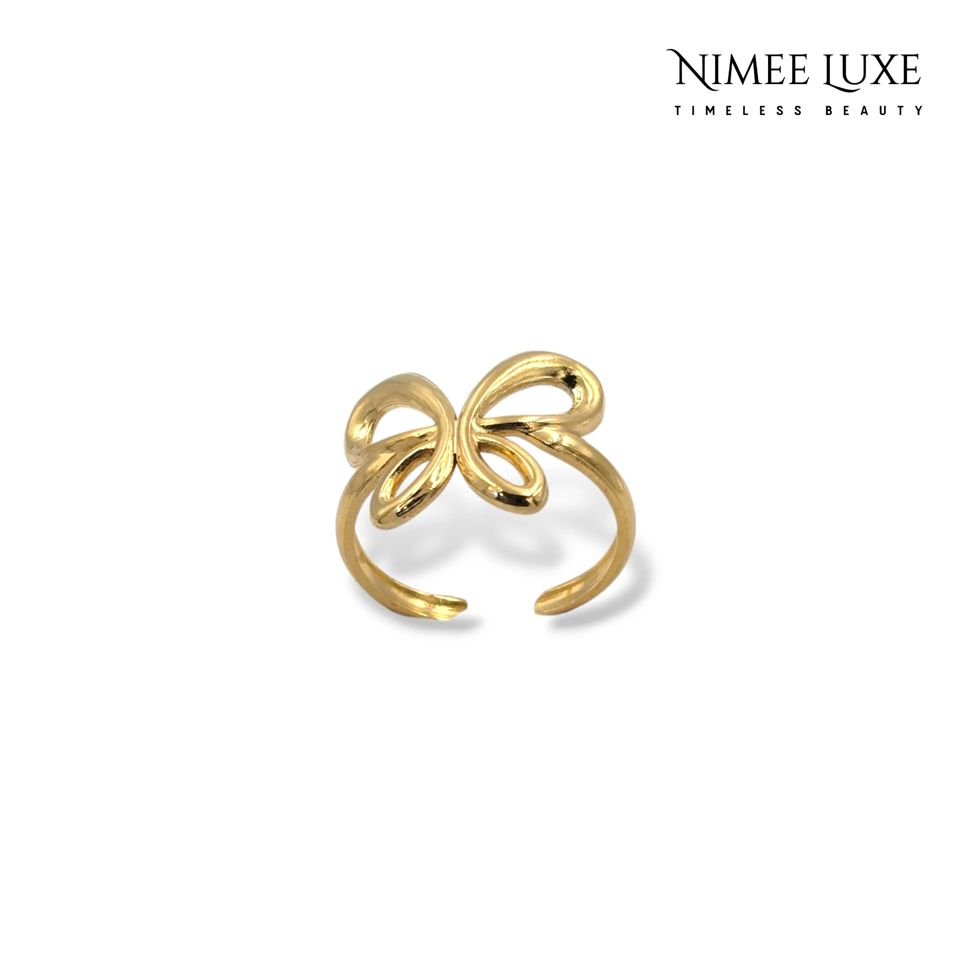 Hope Butterfly Adjustable Ring  Gold Plated AR38