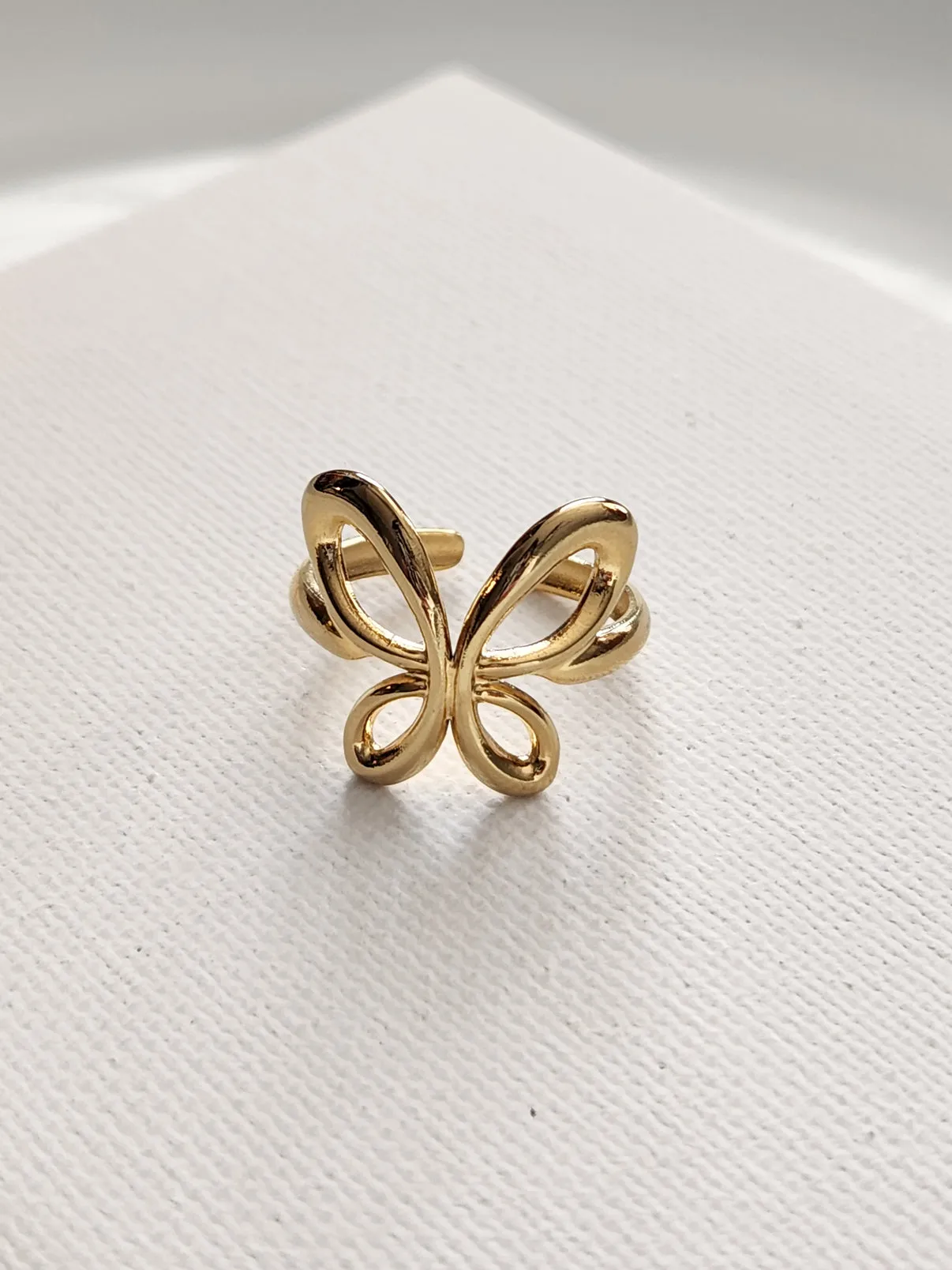 Hope Butterfly Adjustable Ring  Gold Plated AR38