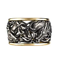 Horse Ring, Sculpted in Sterling & 18k Gold