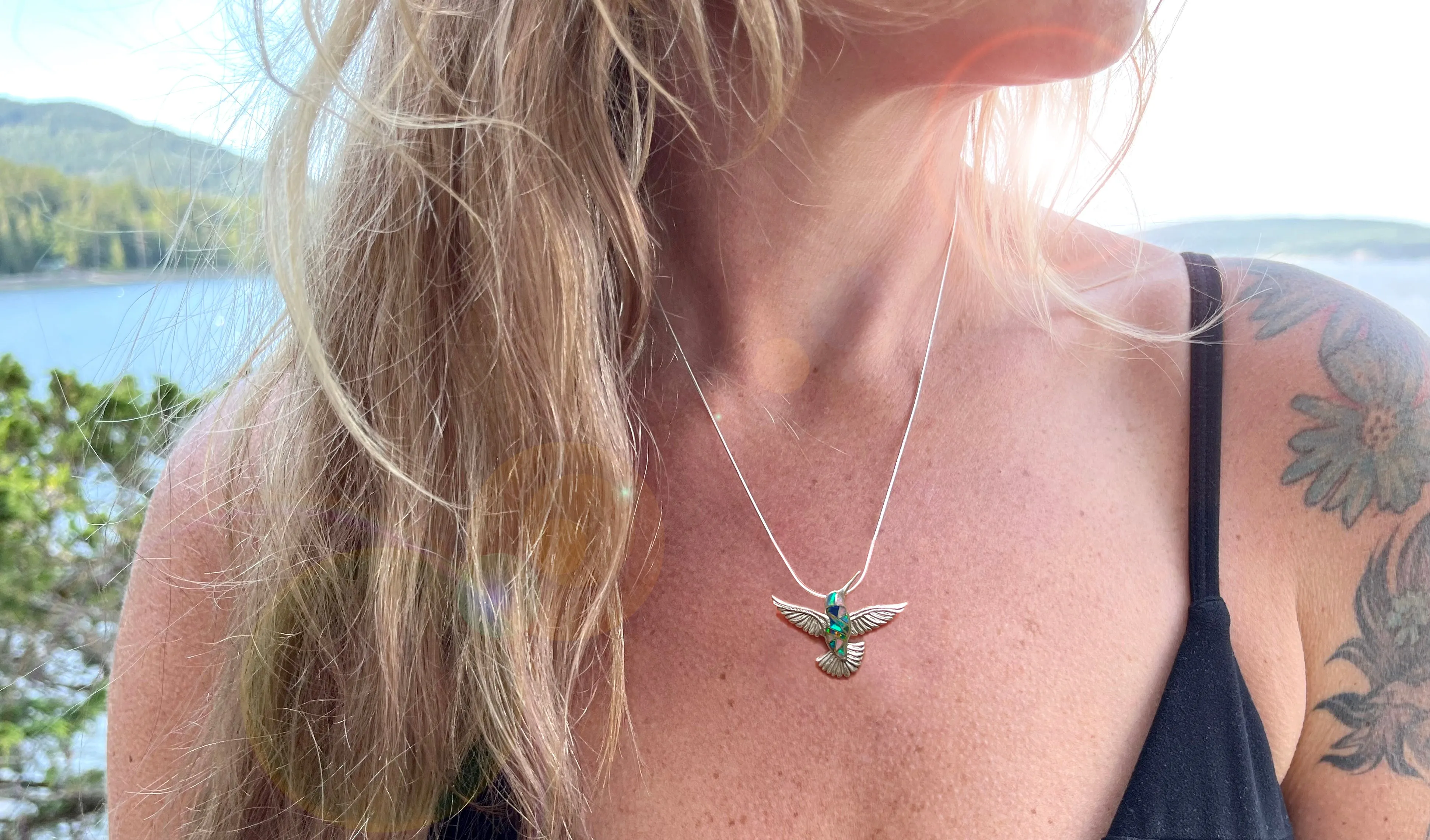 Hummingbird Inlay Necklace