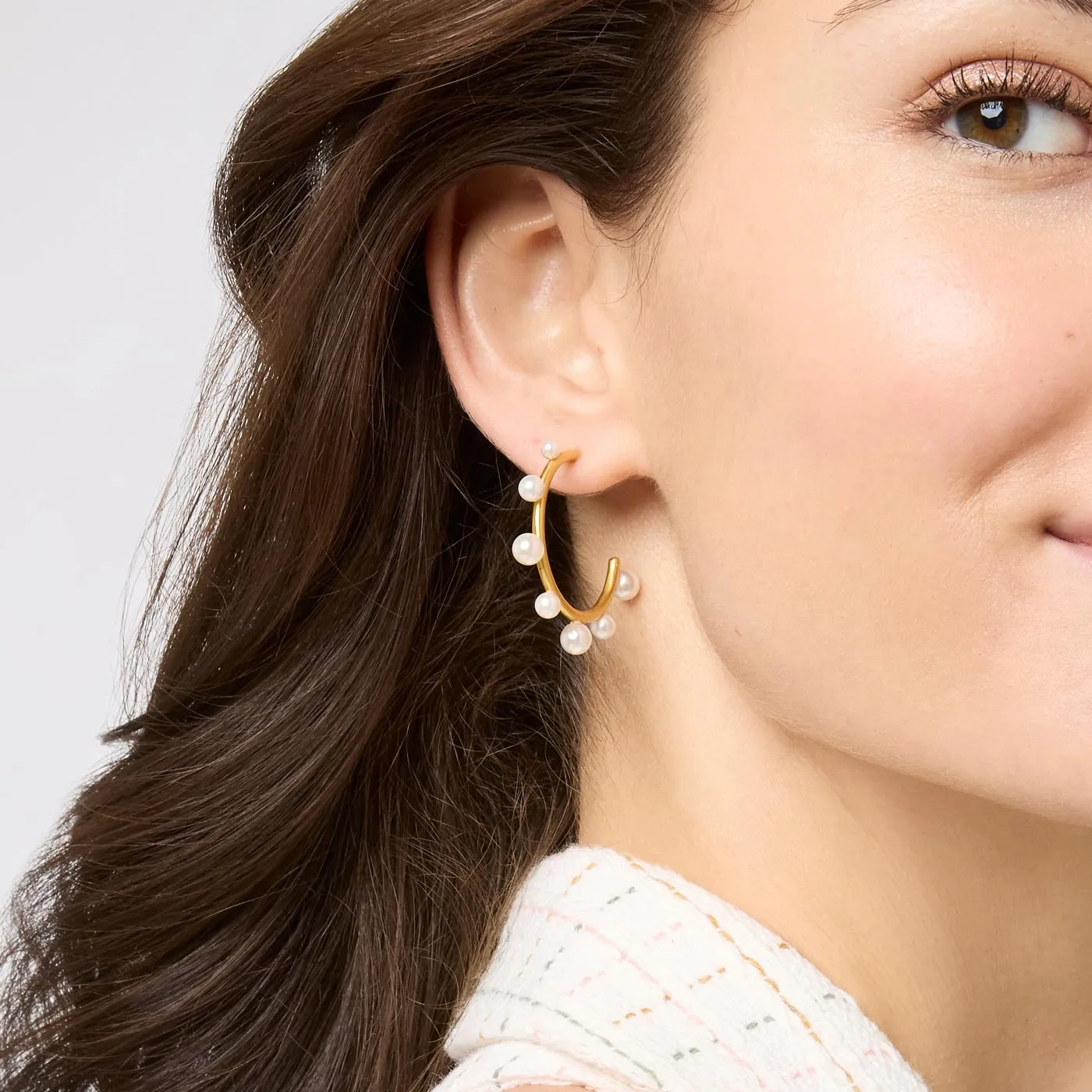Hydra Pearl Stone Hoop-Small