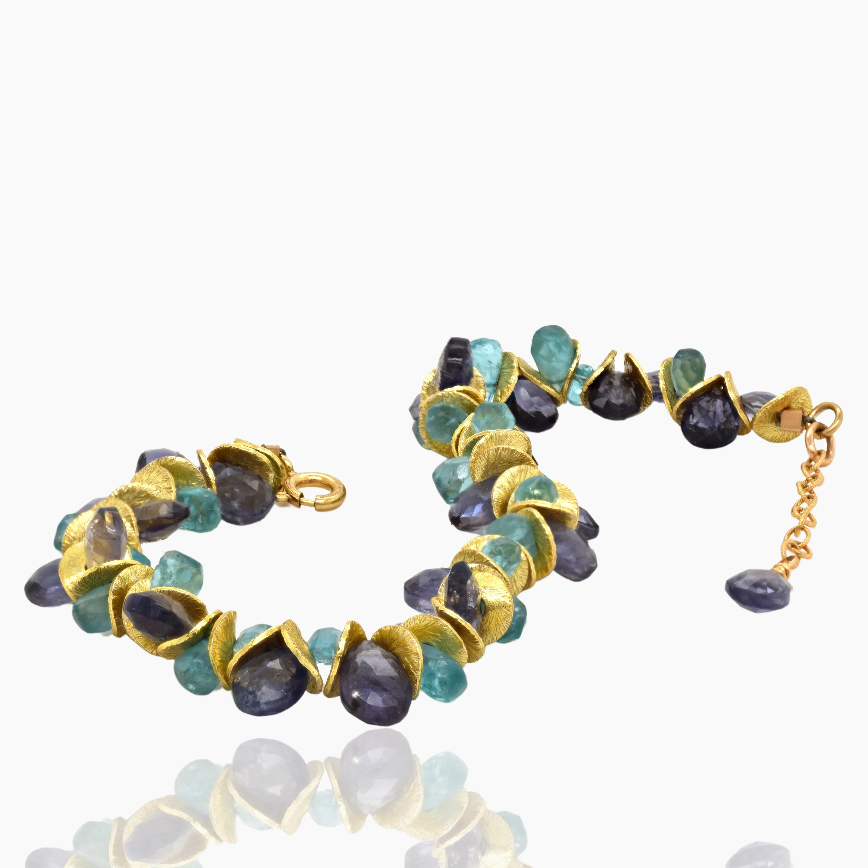 Hydrangea Signature Iolite and Apatite Bracelet