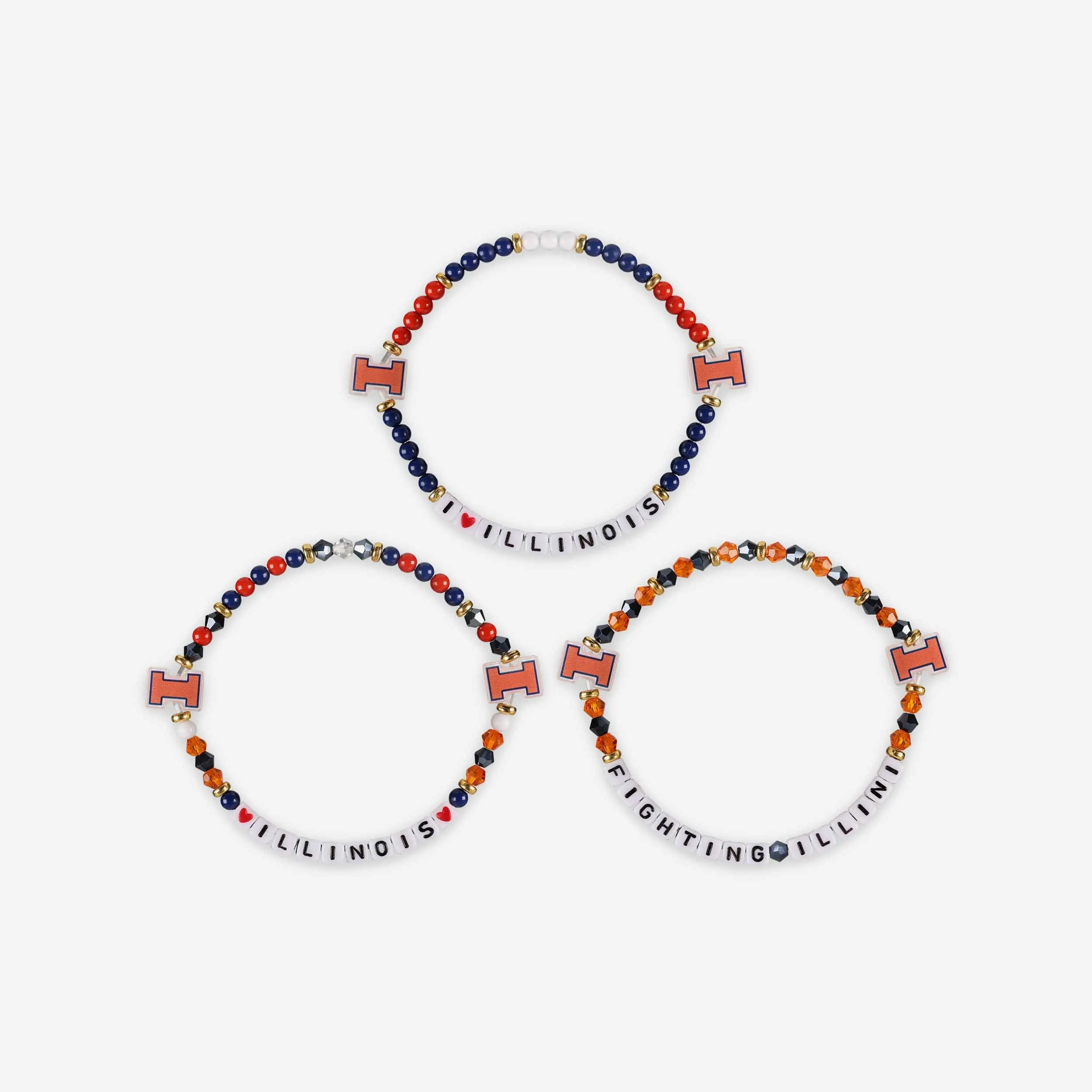 Illinois Fighting Illini 3 Pack Friendship Bracelet