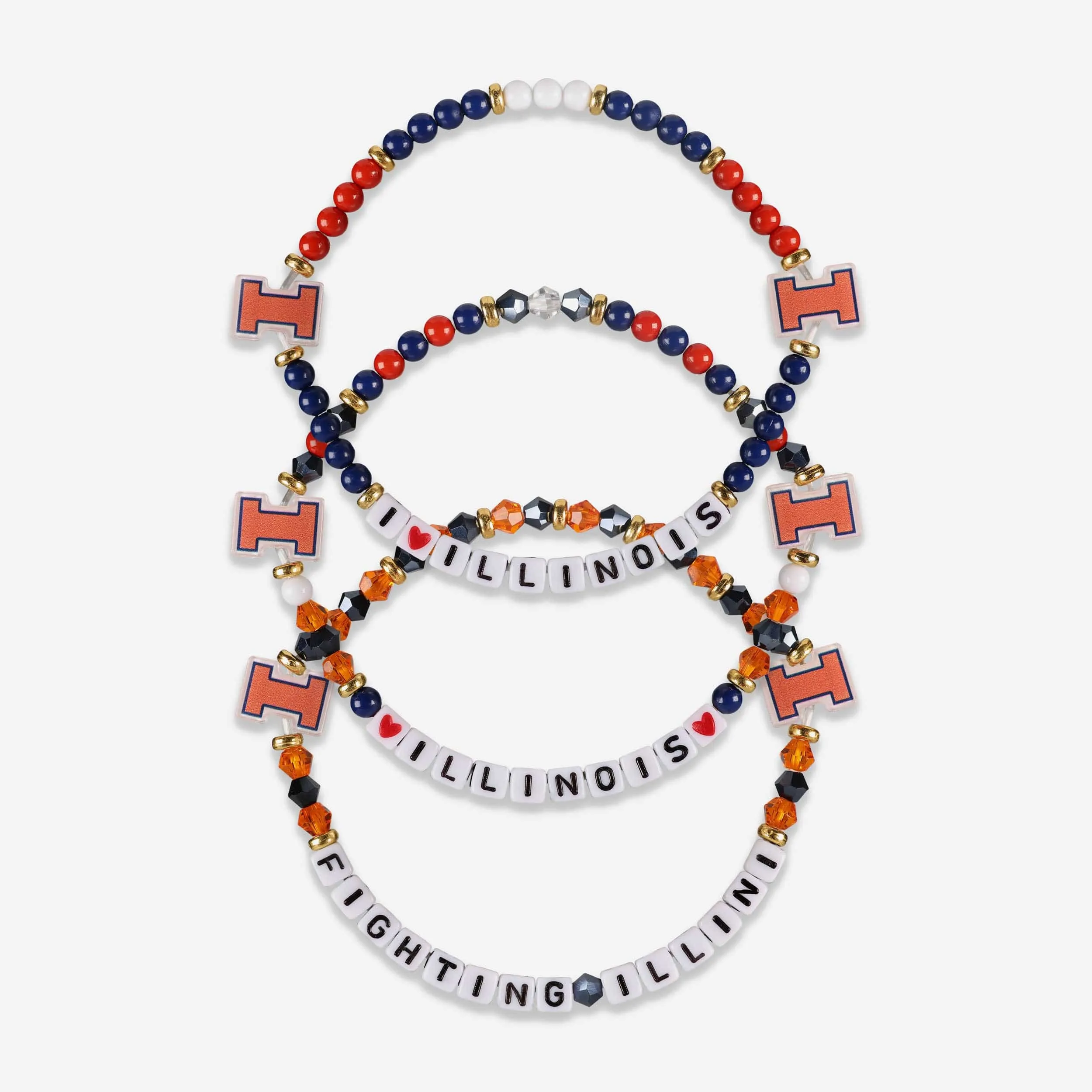 Illinois Fighting Illini 3 Pack Friendship Bracelet