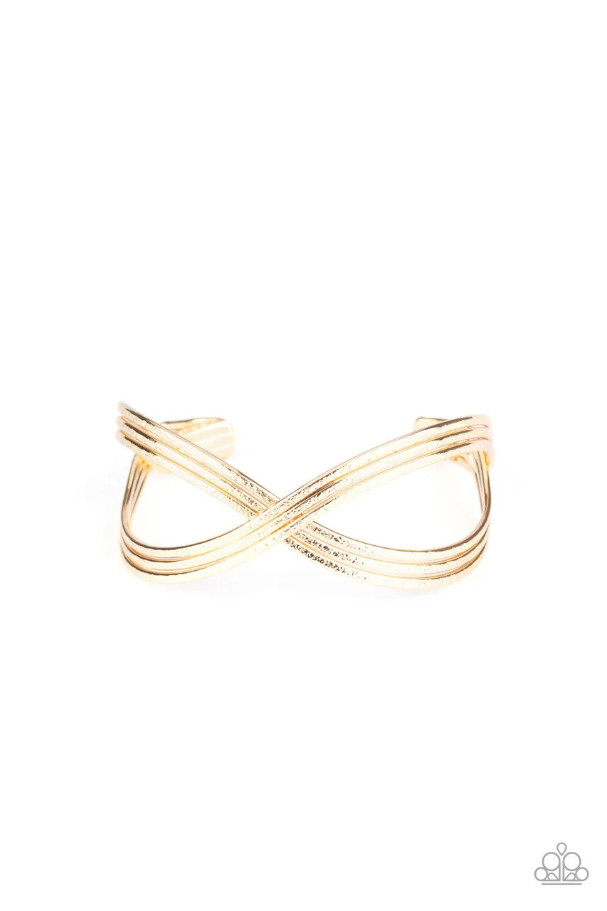 Infinitely Iridescent Gold Paparazzi Bracelet