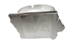 Iowa State Map Shape and Flag Design Adjustable Size Fashion Ring