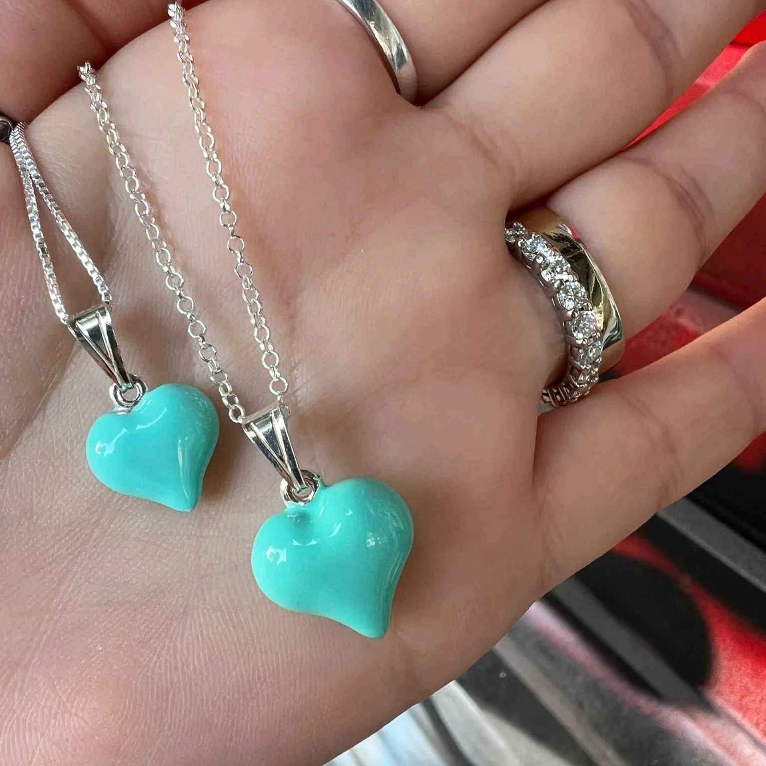 Israeli jewelry Heart pendant on a silver chain.