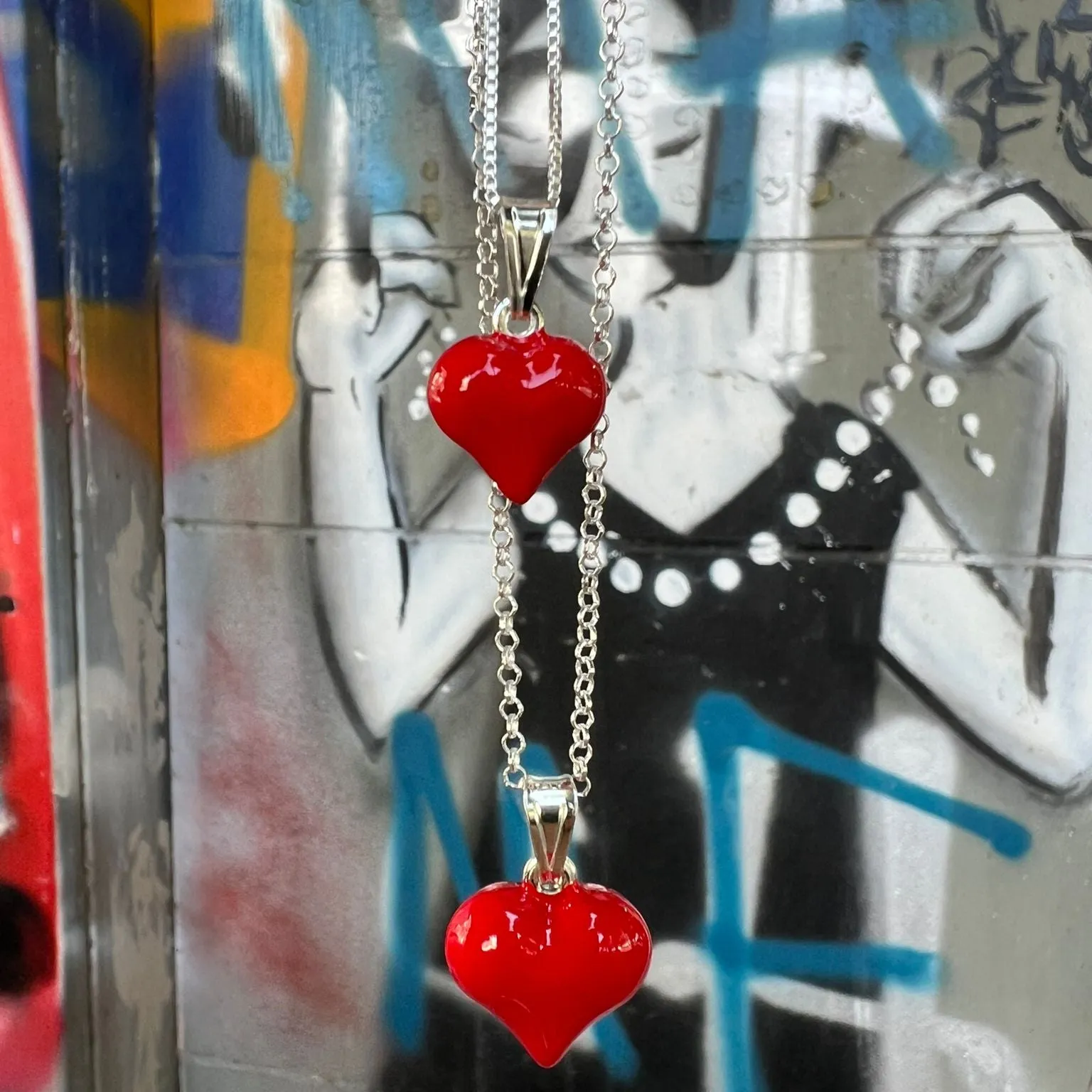 Israeli jewelry Heart pendant on a silver chain.