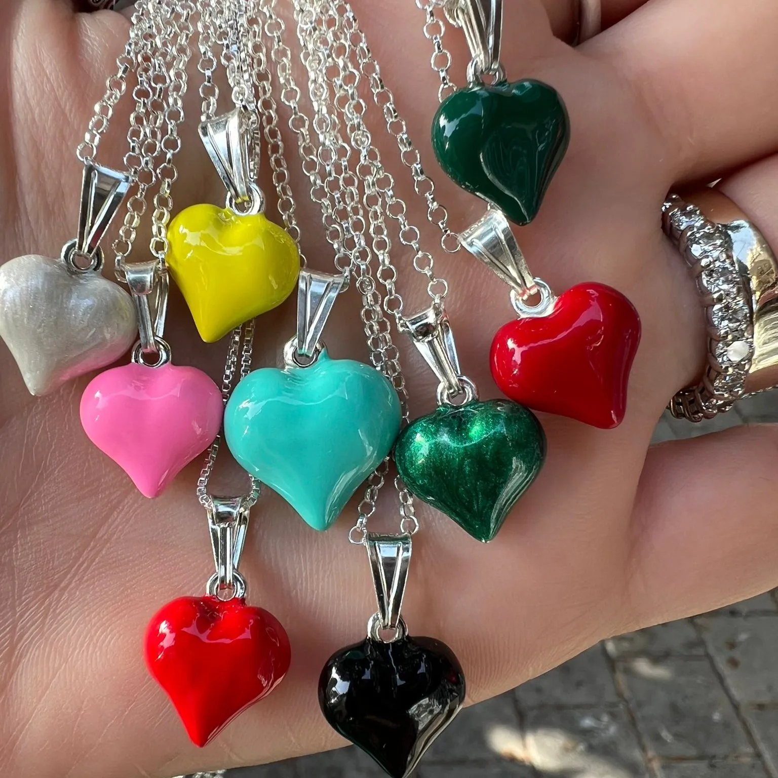 Israeli jewelry Heart pendant on a silver chain.