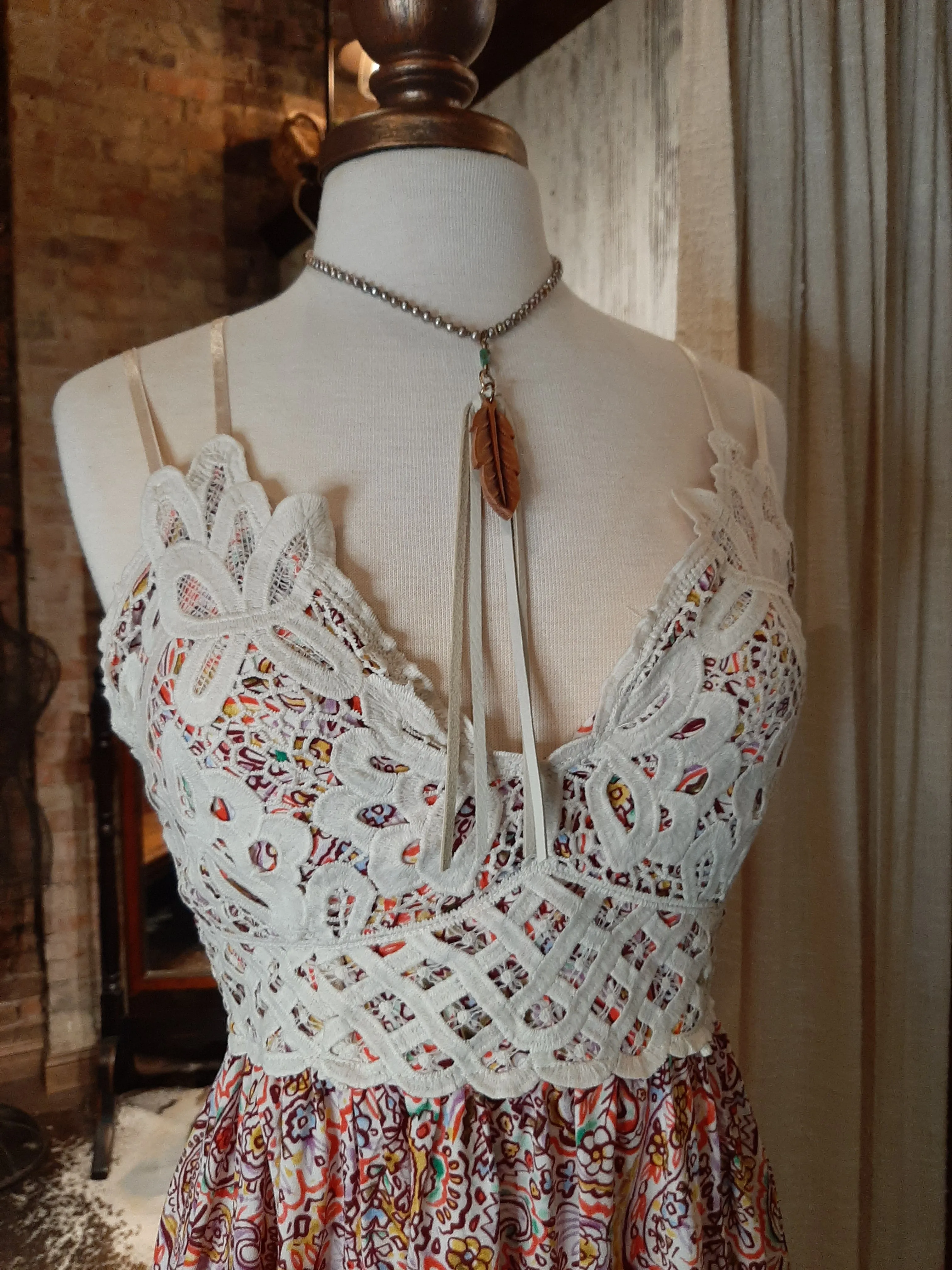 J Forks Bronze Pearls W/Leather Feather and Tassel