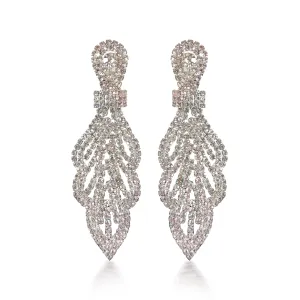 Jaycee - clear silver rhinestone clip on earrings