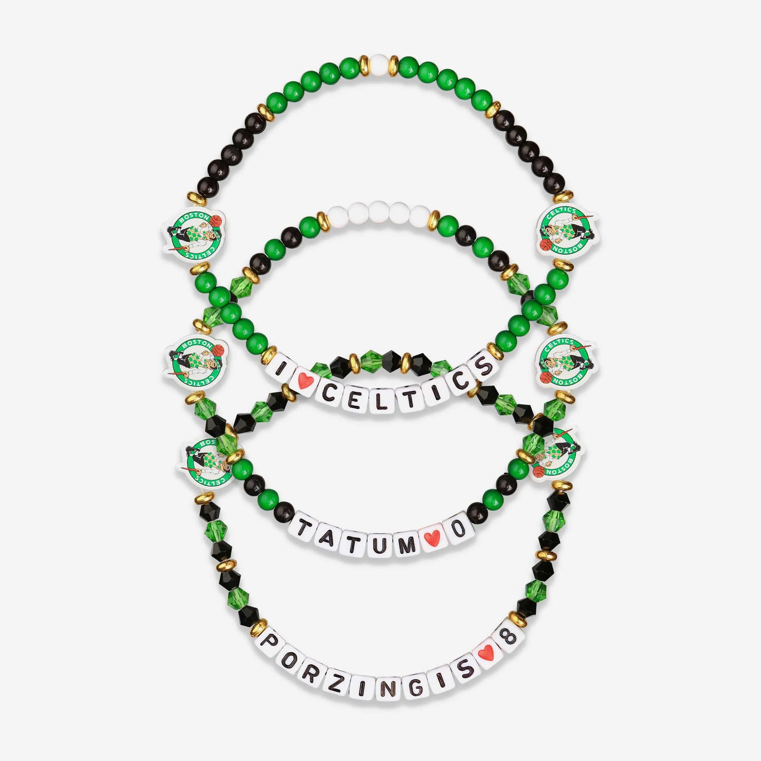 Jayson Tatum & Kristaps Porzingis Boston Celtics 3 Pack Player Friendship Bracelet