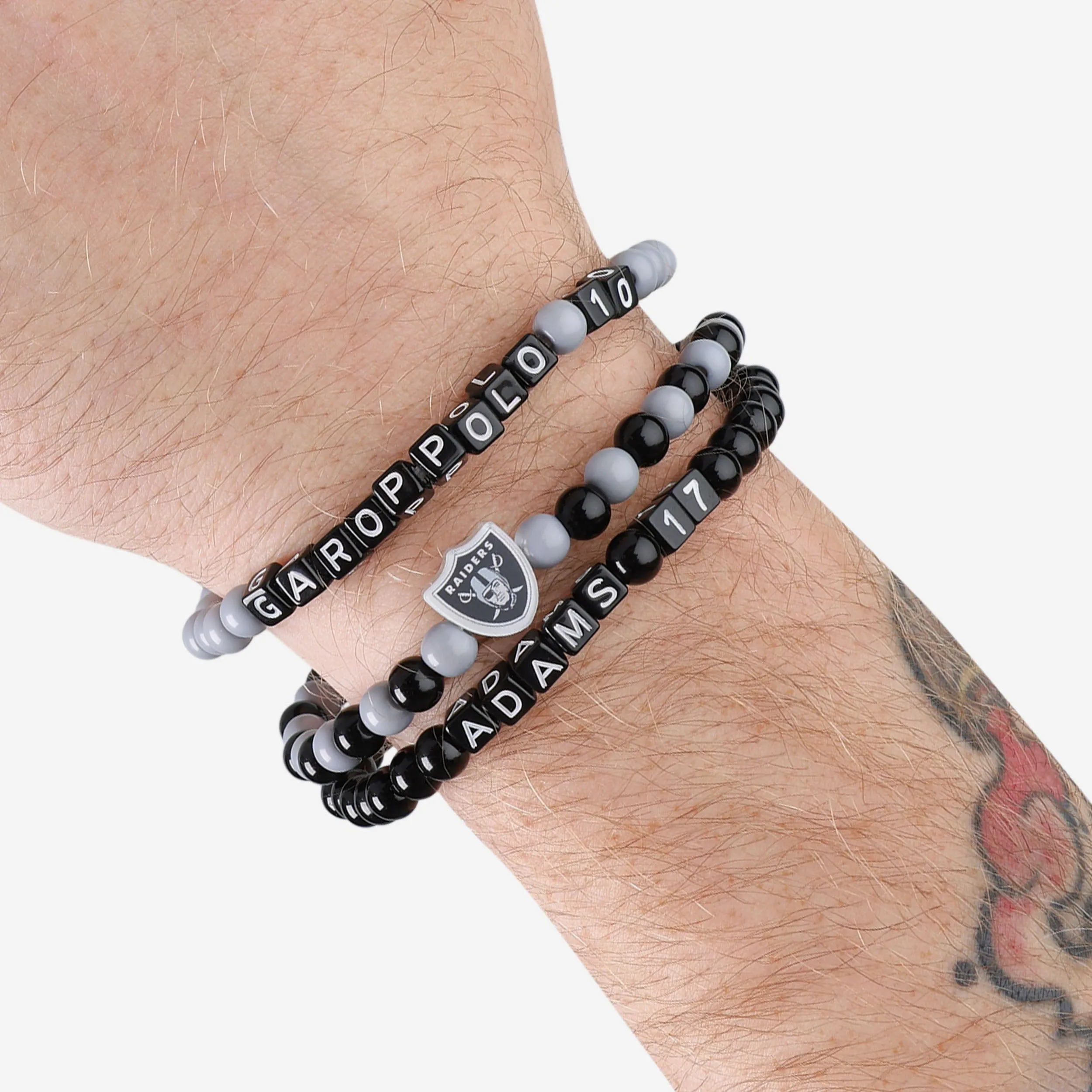 Jimmy Garoppolo & Davante Adams Las Vegas Raiders 3 Pack Player Beaded Friendship Bracelet
