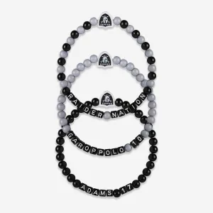 Jimmy Garoppolo & Davante Adams Las Vegas Raiders 3 Pack Player Beaded Friendship Bracelet