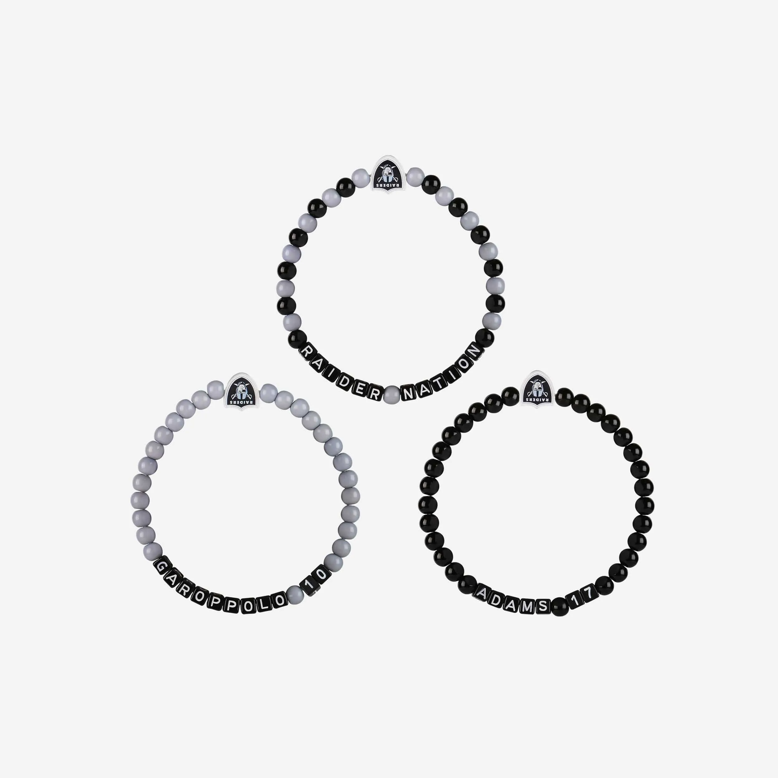 Jimmy Garoppolo & Davante Adams Las Vegas Raiders 3 Pack Player Beaded Friendship Bracelet