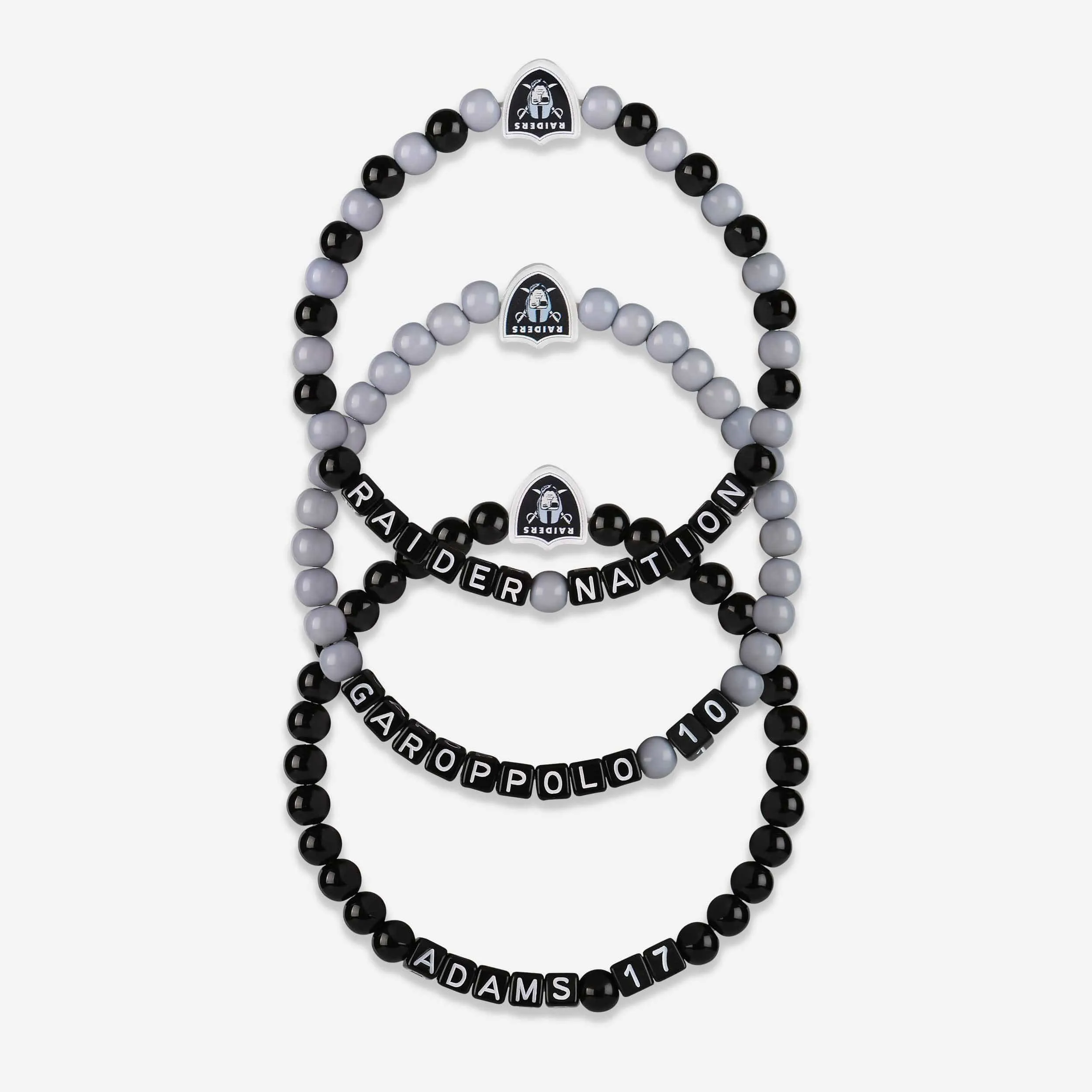 Jimmy Garoppolo & Davante Adams Las Vegas Raiders 3 Pack Player Beaded Friendship Bracelet