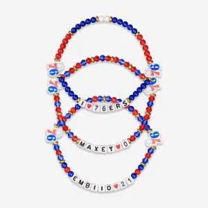 Joel Embiid & Tyrese Maxey Philadelphia 76ers 3 Pack Player Friendship Bracelet