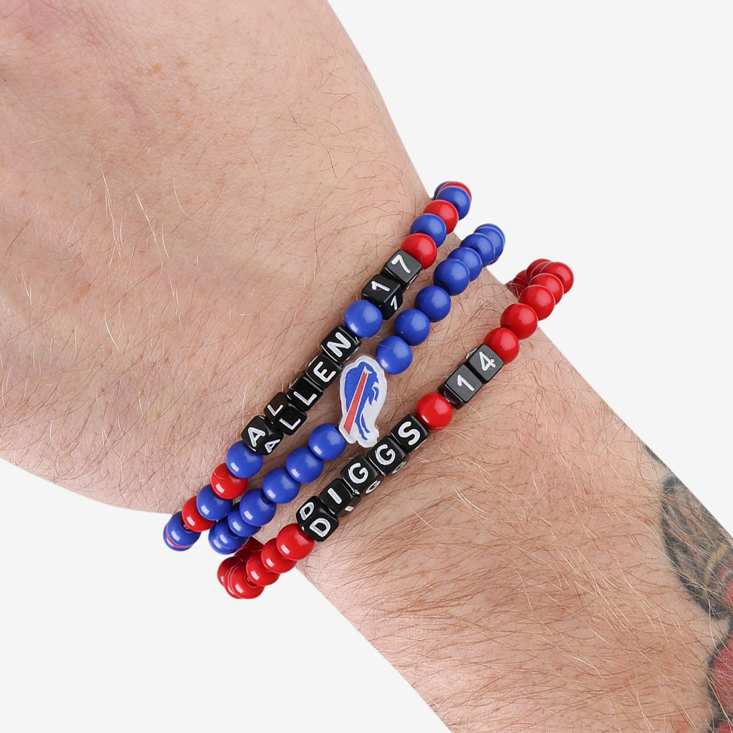Josh Allen & Stefon Diggs Buffalo Bills 3 Pack Player Beaded Friendship Bracelet