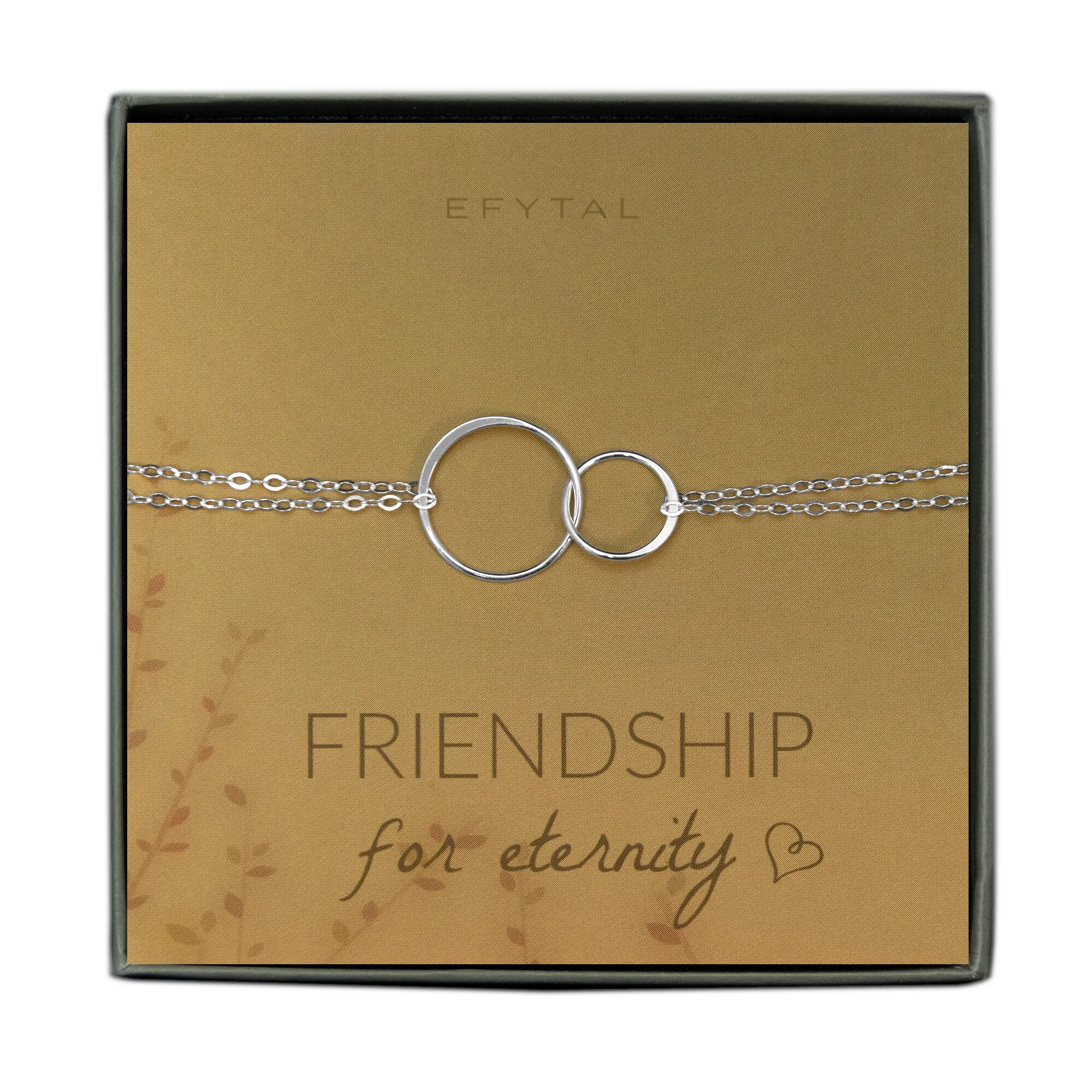 josie connected ring bracelet, silver • friendship for eternity
